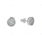 Round Baguette Lab Grown Diamond Cluster Gold Earring