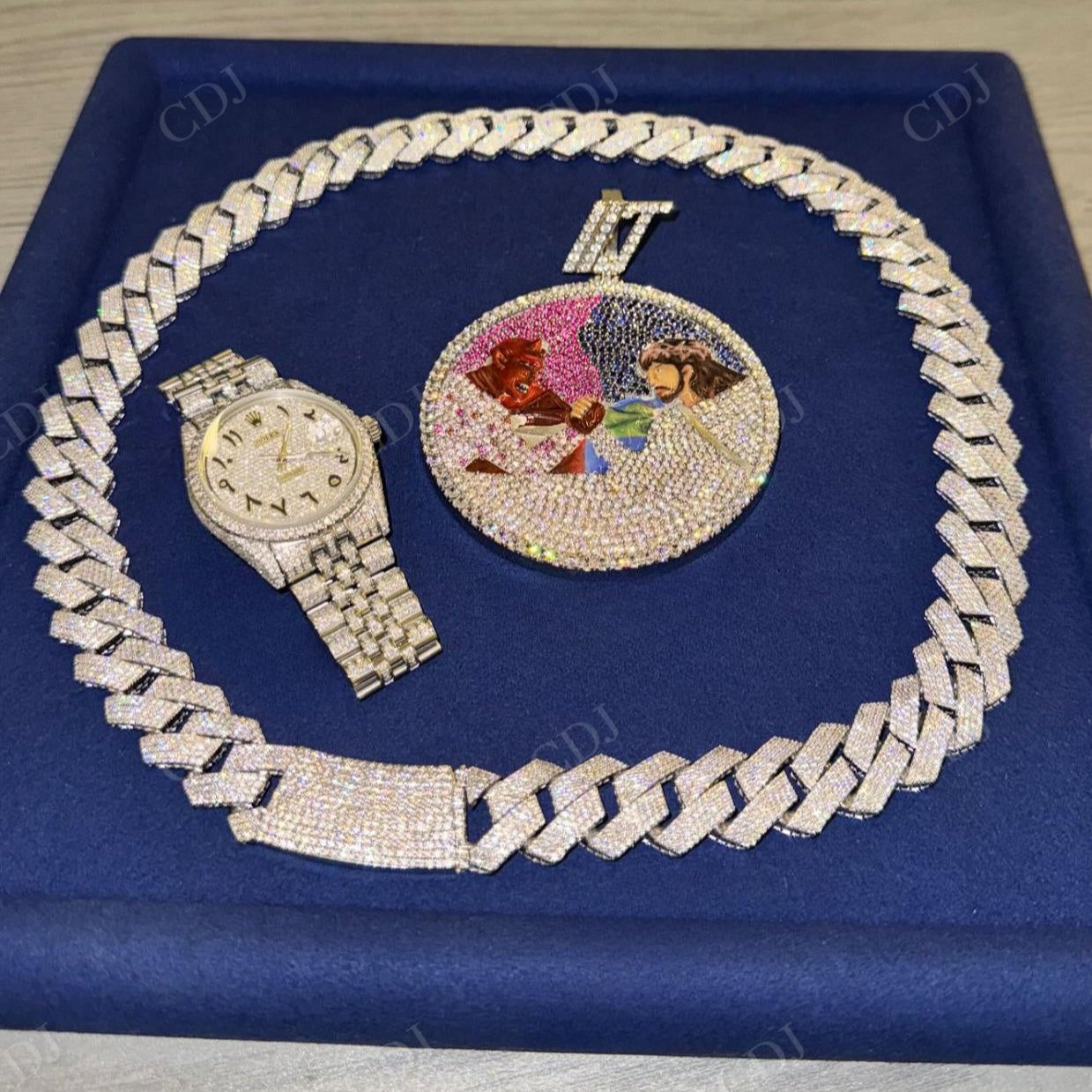 Custom Hip Hop Full White Rolex Moissanite Watch For Men's Jewelry hip hop jewelry CustomDiamJewel