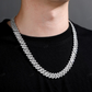 14MM Double Row Diamond Silver Cuban Chain hip hop jewelry CustomDiamJewel