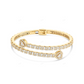 Baguette & Round Cut Diamond Open Cuff Heart Bangle Bracelet CustomDiamJewel