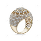 Classic Sterling Silver Moissanite Hip Hop Ring hip hop jewelry customdiamjewel