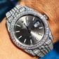 Wholesaler Gray Plate Fully Iced Out Moissanite Watch customdiamjewel