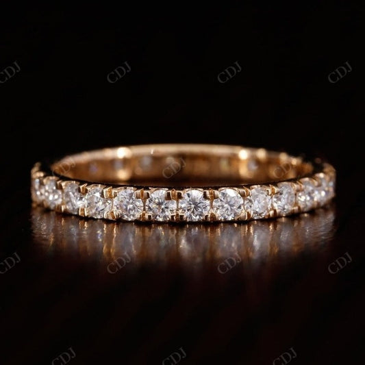 0.6CT Round Cut Natural Diamond Full Eternity Wedding Band  customdiamjewel 10 KT Solid Gold Rose Gold VVS-EF