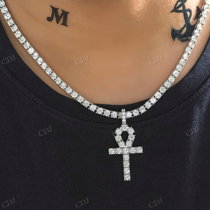 14k Gold Moissanite Cross Pendant hip hop jewelry CustomDiamJewel
