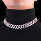 Two-Tone Moissanite Iced Out Spiked Cuban Link Chain CustomDiamJewel