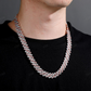 14MM Double Row Diamond Silver Cuban Chain hip hop jewelry CustomDiamJewel