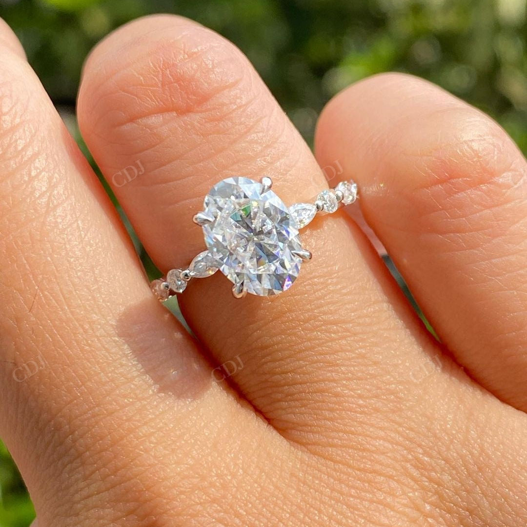 Oval Cut Lab Grown Diamond Engagement Ring