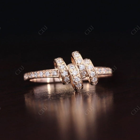 0.42CT Round Cut Natural Diamond Stacking Wedding Band  customdiamjewel 10 KT Solid Gold Rose Gold VVS-EF