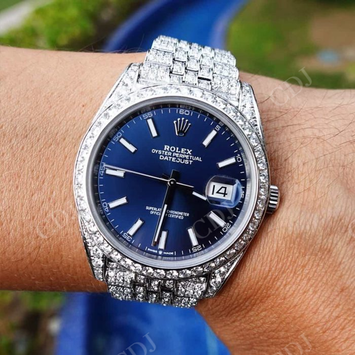 Rolex Big Cross BezelCustom Moissanite Watch customdiamjewel