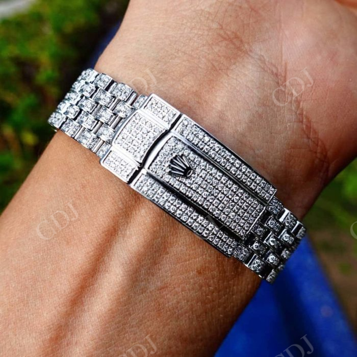 Rolex Big Cross BezelCustom Moissanite Watch customdiamjewel