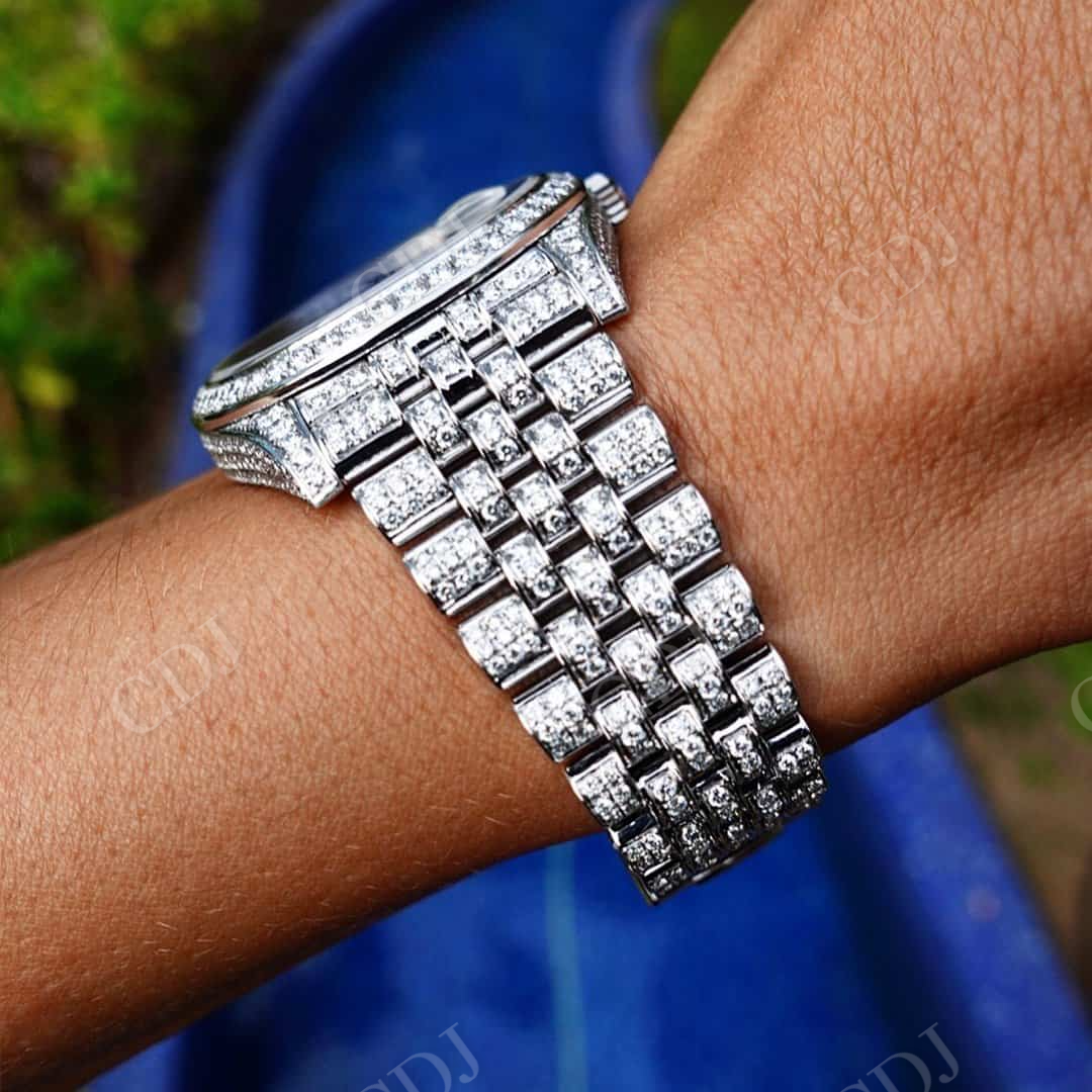 Rolex Big Cross BezelCustom Moissanite Watch customdiamjewel