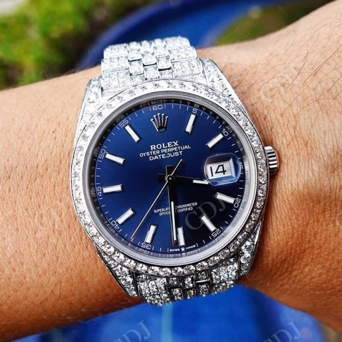 Rolex Big Cross BezelCustom Moissanite Watch customdiamjewel