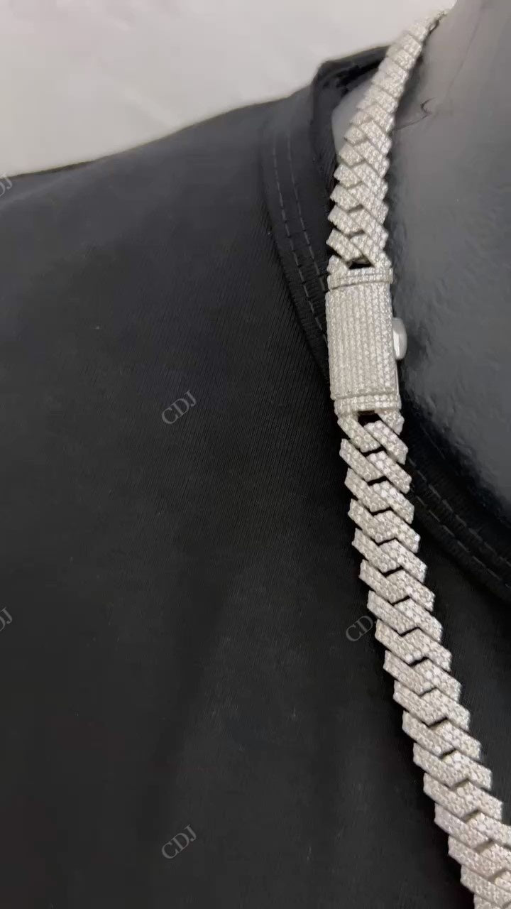 Handset Diamonds Silver Cuban Chain hip hop jewelry CustomDiamJewel   