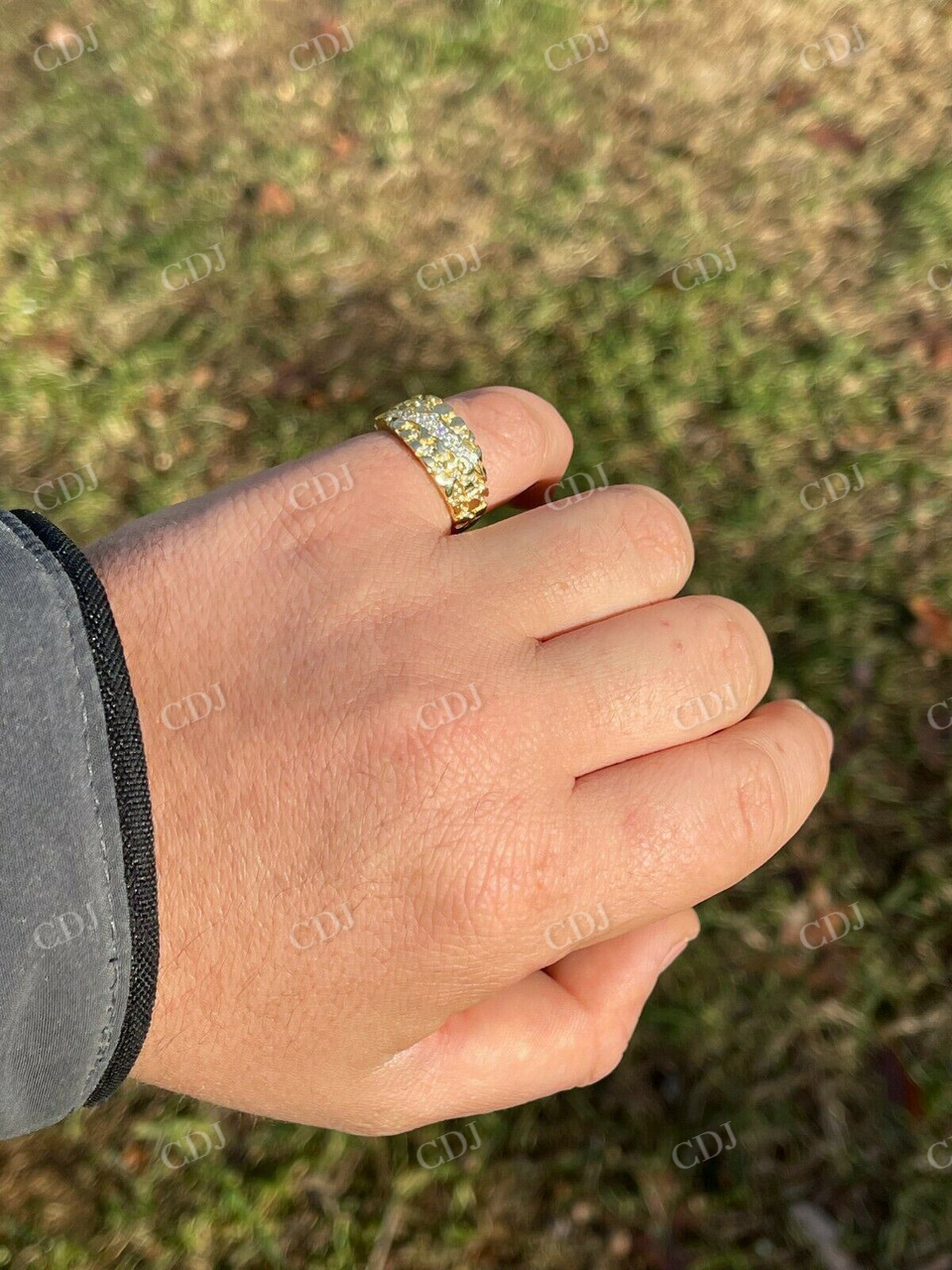 Men's diamond Nugget Iced Out Ring  customdiamjewel   