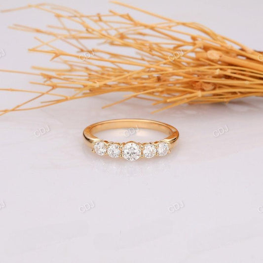 5 Stone Lab Grown Diamond Stack Wedding Band  customdiamjewel   
