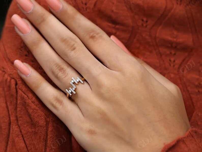 Zig Zag 0.19CTW Lab Grown Diamond Wedding Band  customdiamjewel   