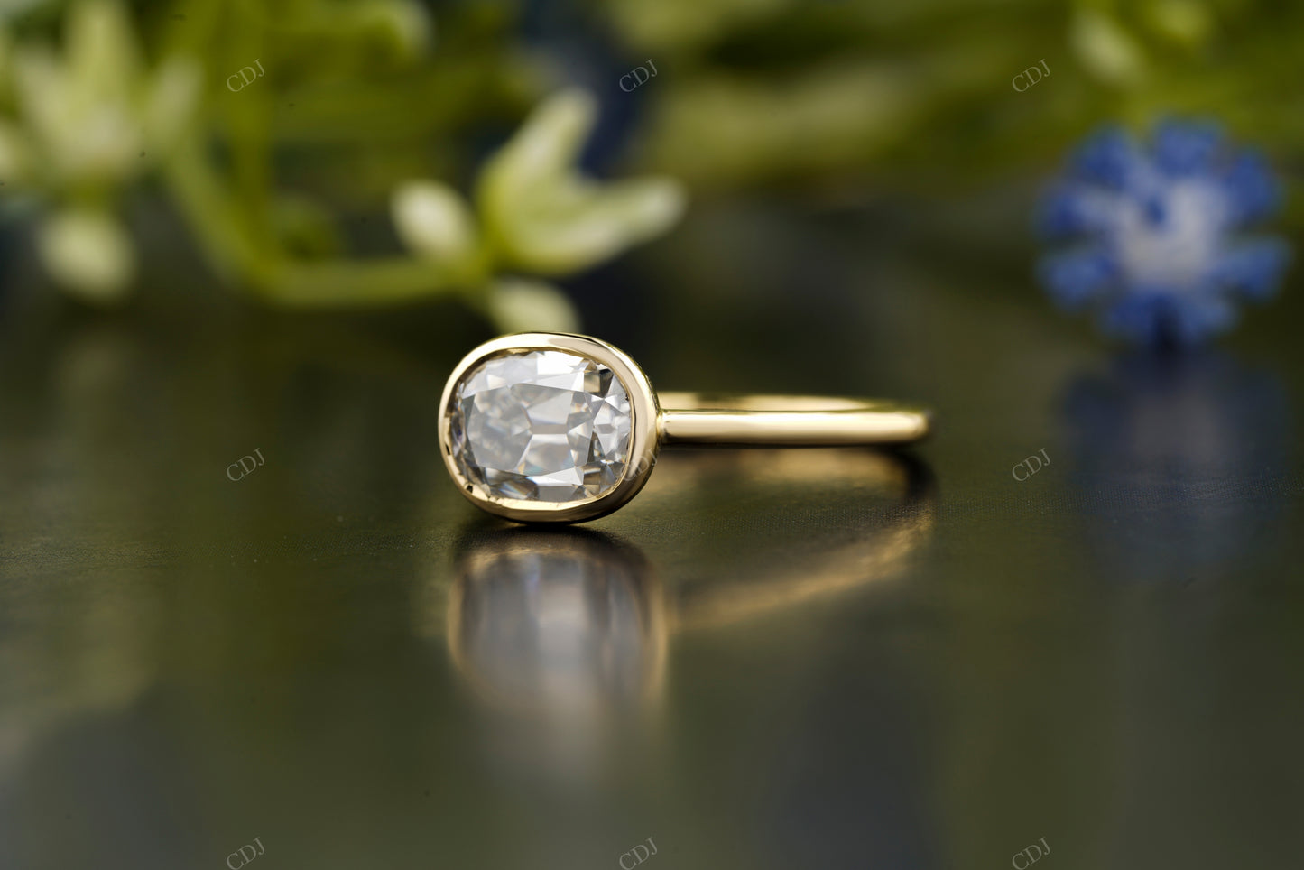 Cushion Lab-Grown Diamond Bezel Ring