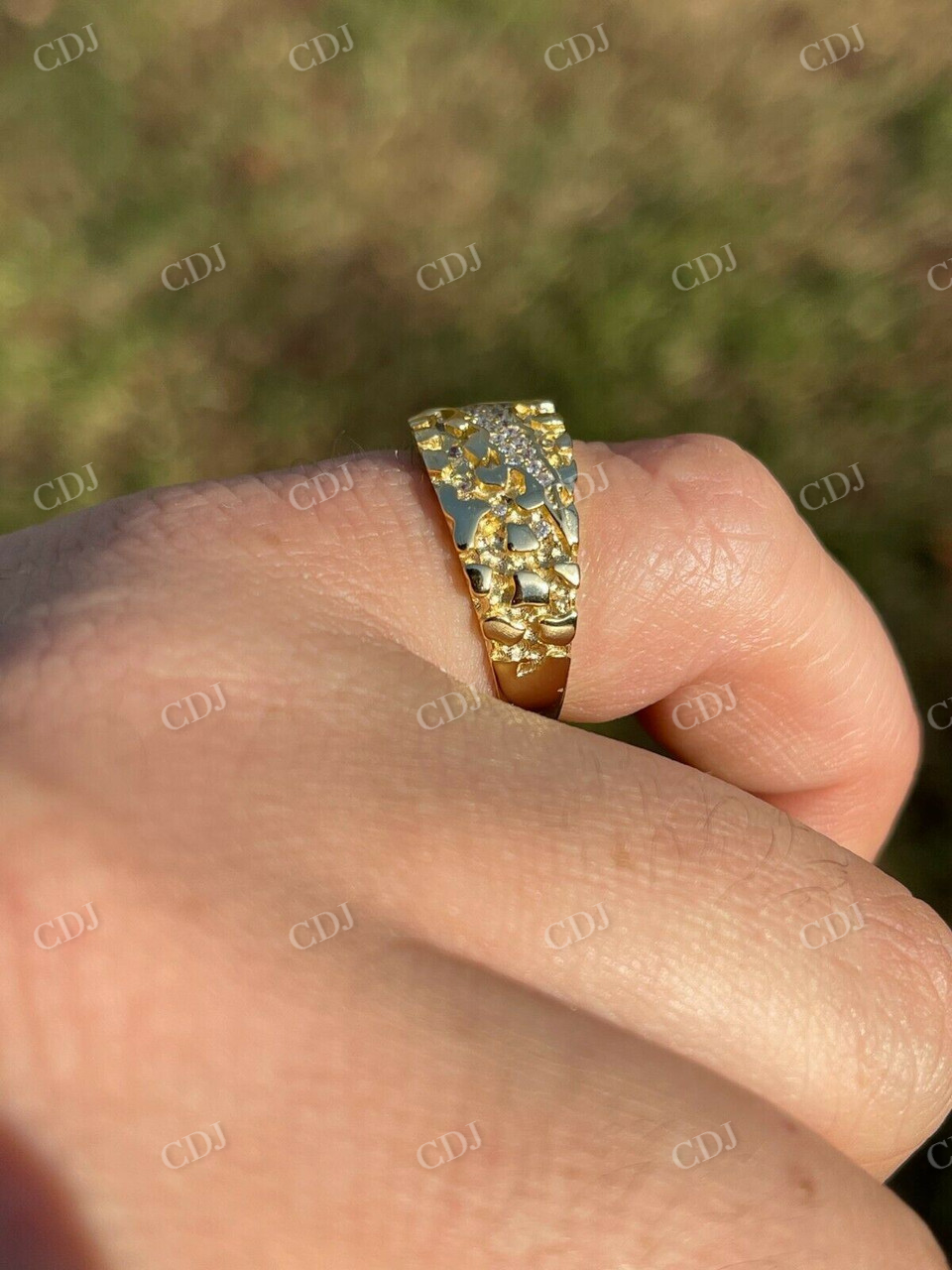 Men's diamond Nugget Iced Out Ring  customdiamjewel   