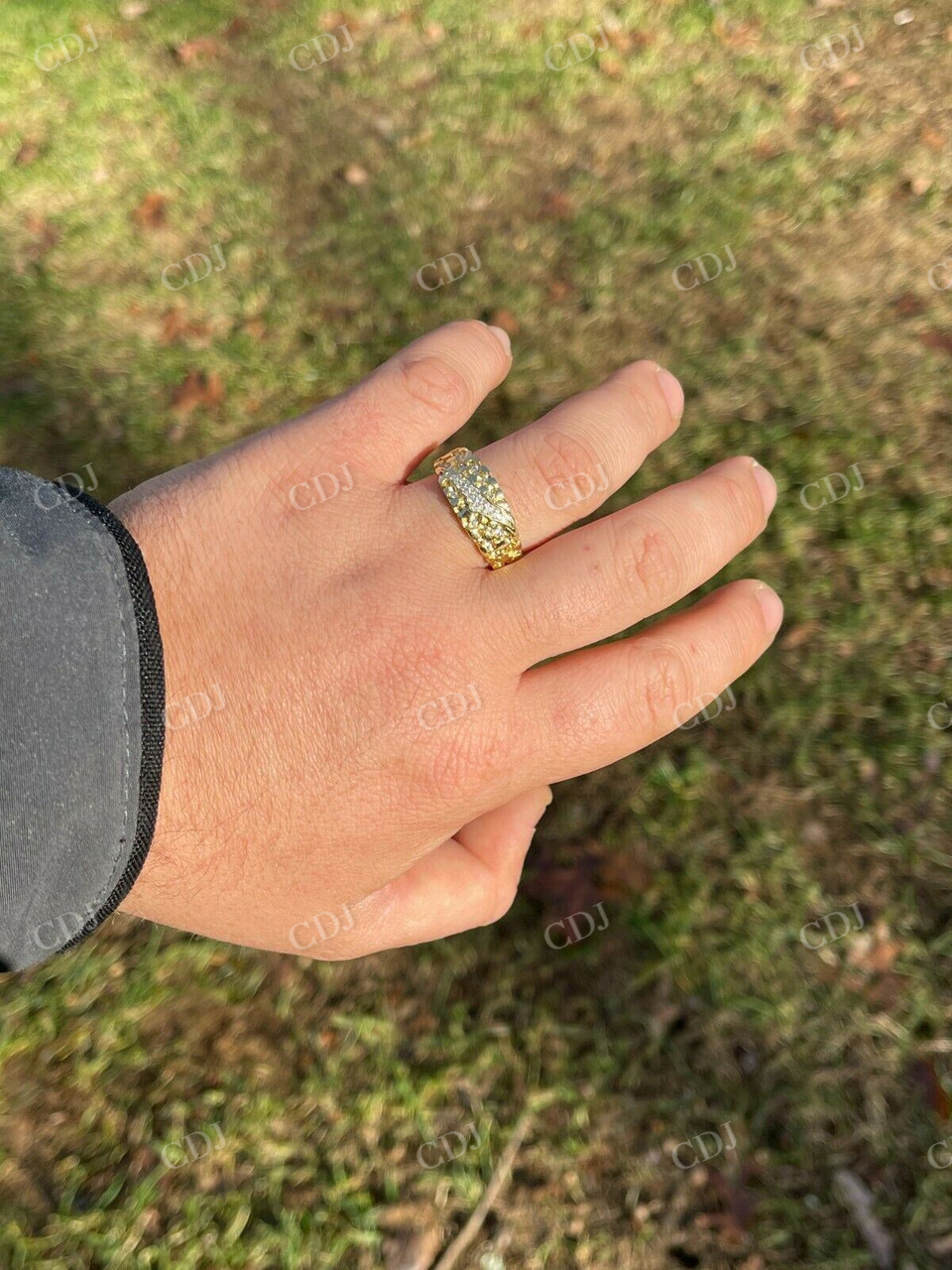 Men's diamond Nugget Iced Out Ring  customdiamjewel   