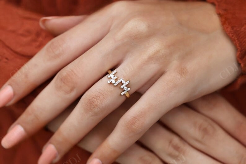 Zig Zag 0.19CTW Lab Grown Diamond Wedding Band  customdiamjewel   