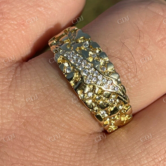 Men's diamond Nugget Iced Out Ring  customdiamjewel   