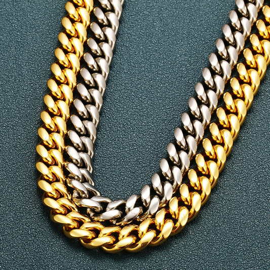 10mm Solid Gold Miami Cuban Chain hip hop jewelry CustomDiamJewel