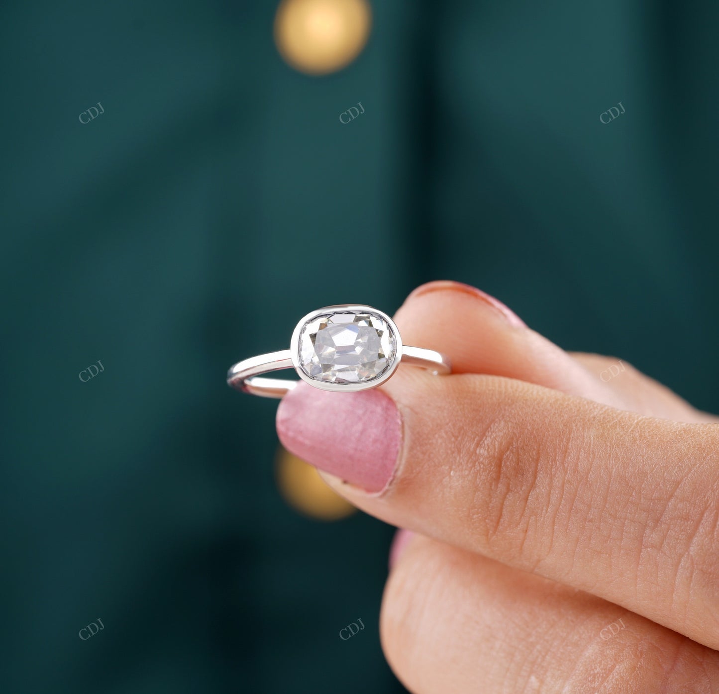 Cushion Lab-Grown Diamond Bezel Ring