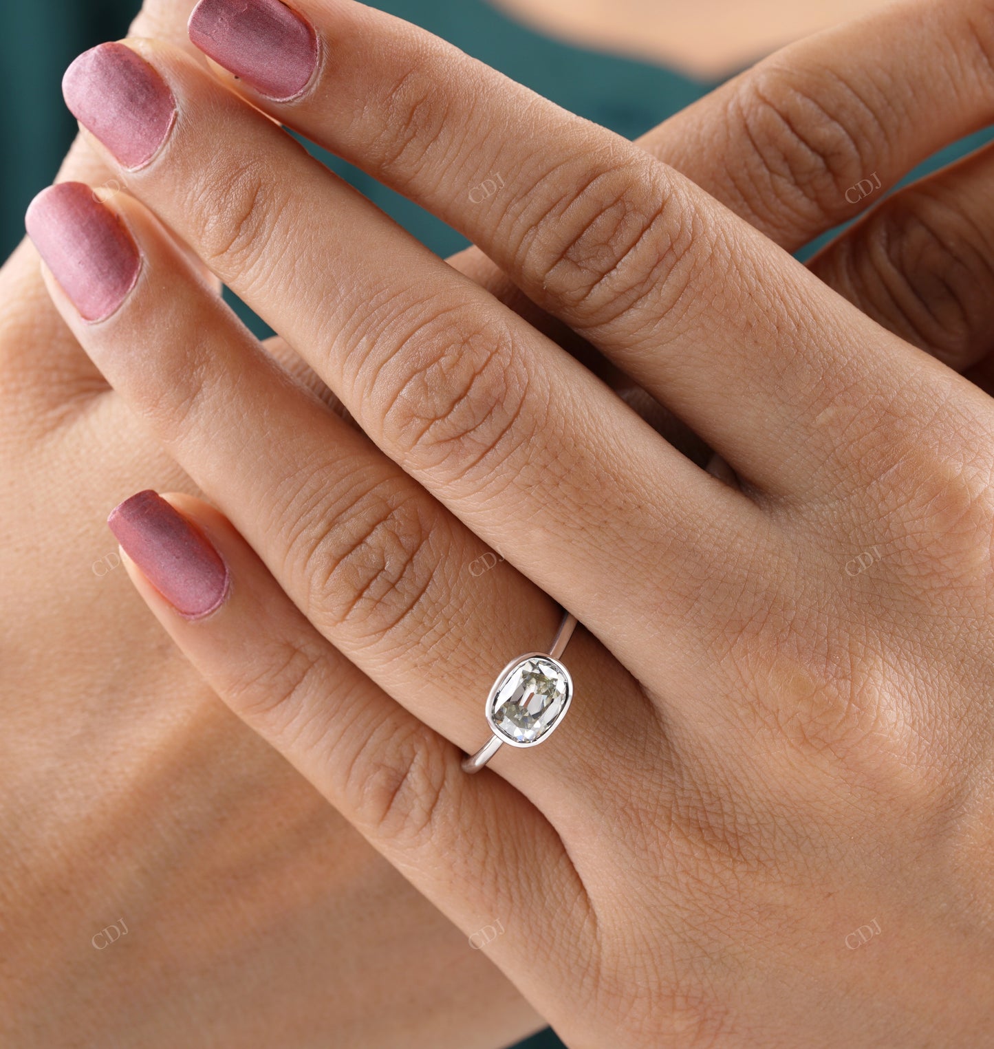 Cushion Lab-Grown Diamond Bezel Ring