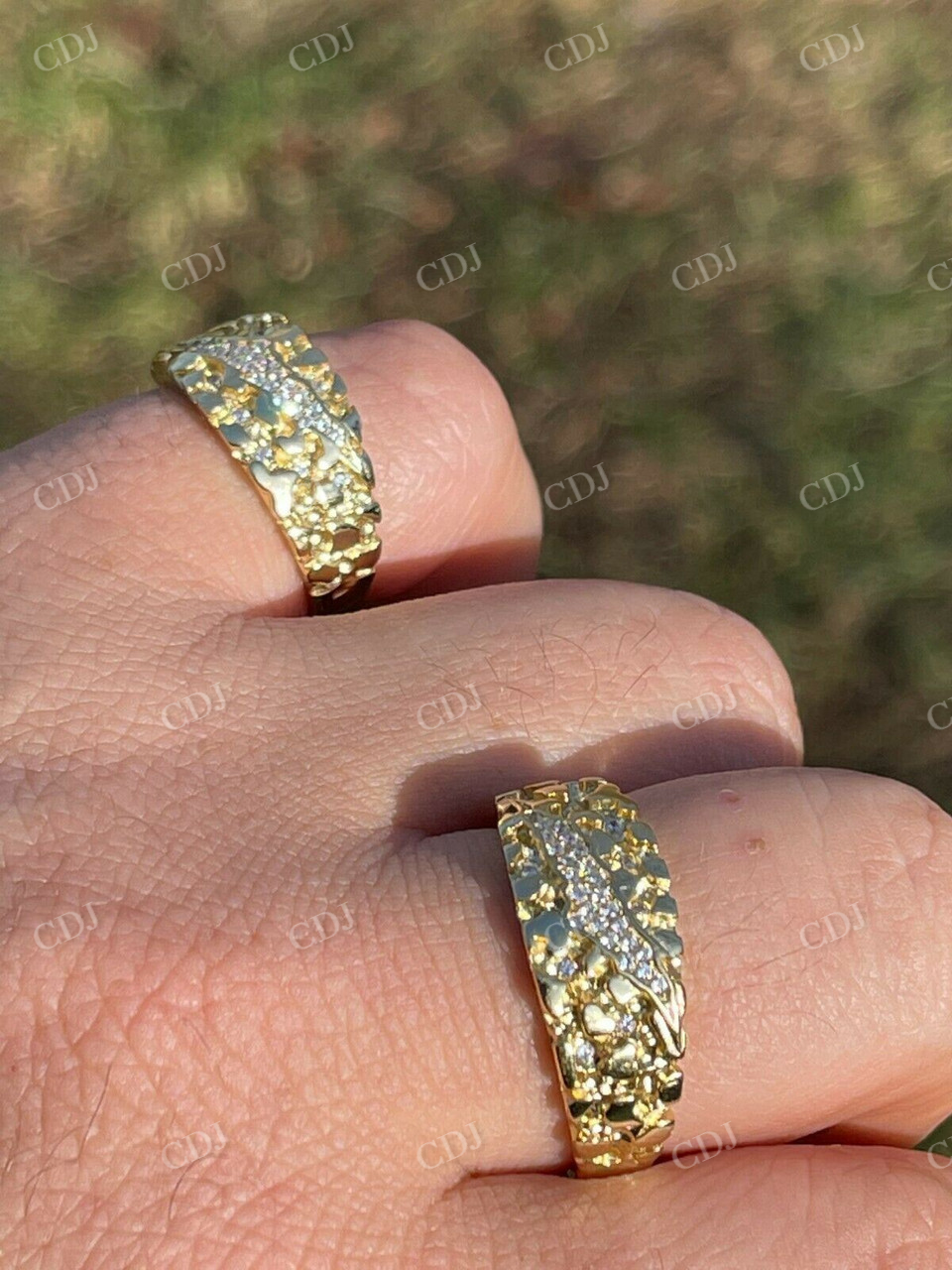 Men's diamond Nugget Iced Out Ring  customdiamjewel   