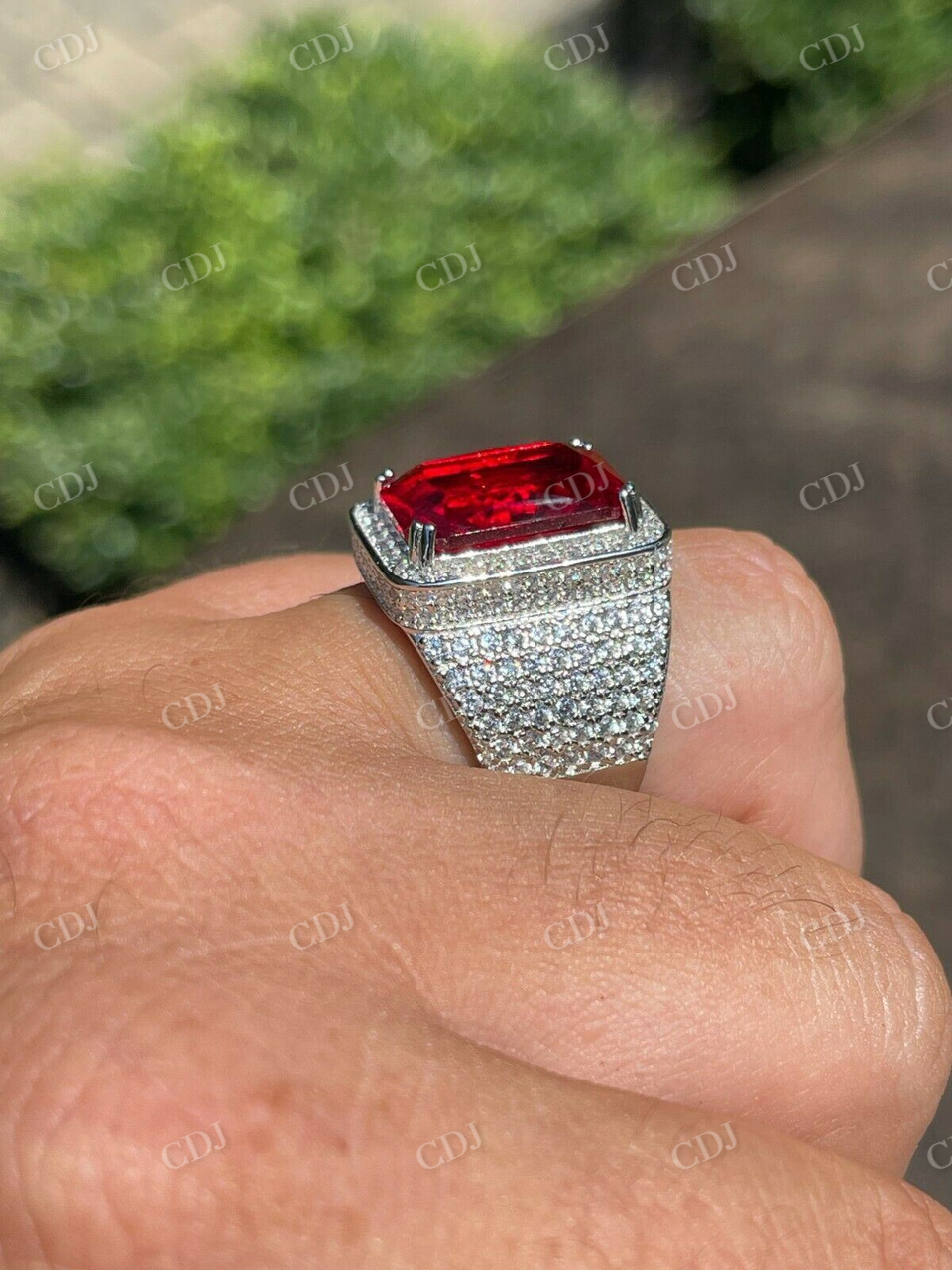 Hip Hop Men's Iced Out Big Diamond Ring  customdiamjewel   