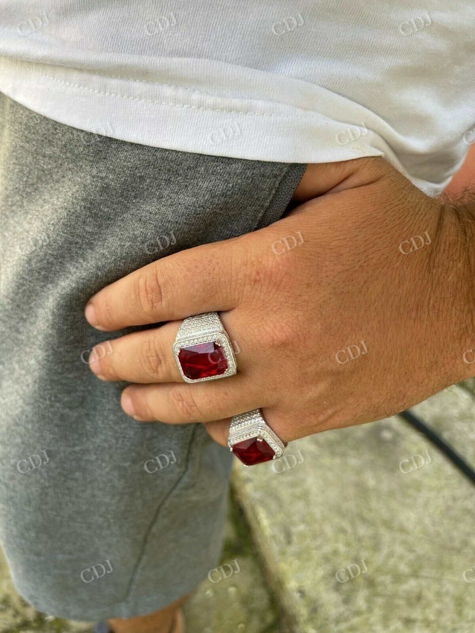 Hip Hop Men's Iced Out Big Diamond Ring  customdiamjewel   