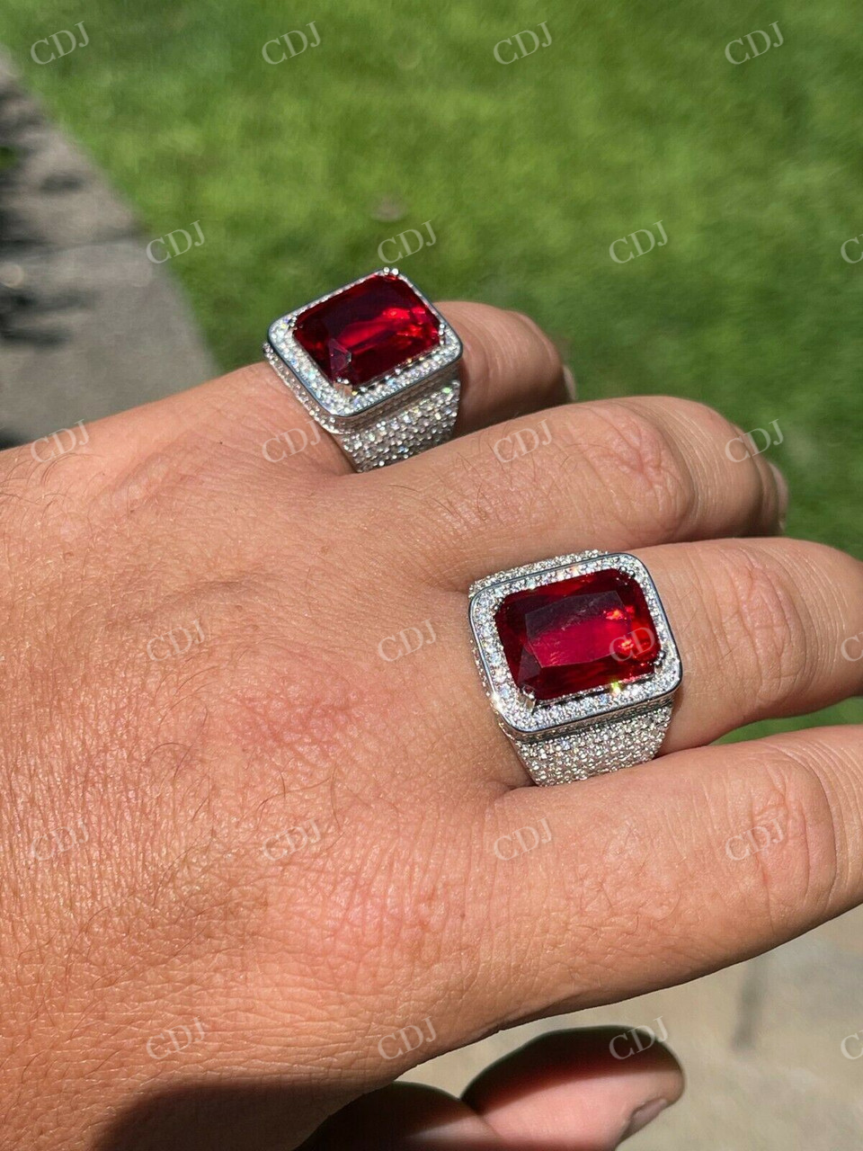 Hip Hop Men's Iced Out Big Diamond Ring  customdiamjewel   