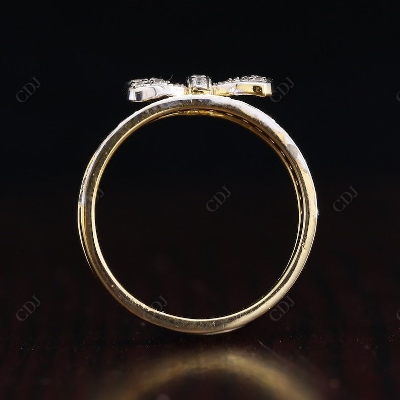 0.35CT Round Cut Natural Diamond Bow Tie Wedding Band  customdiamjewel   