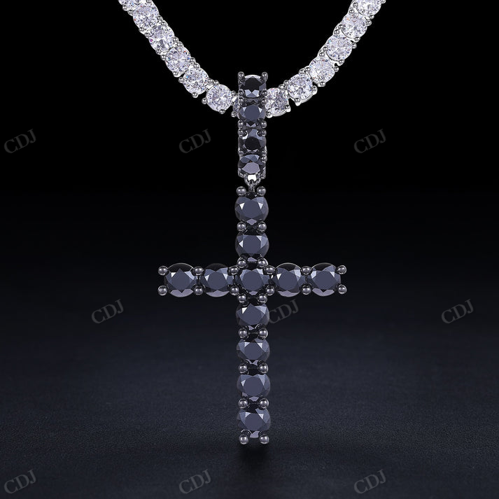 Hip Hop Moissanite Black Diamond Cross Pendant hip hop jewelry CustomDiamJewel