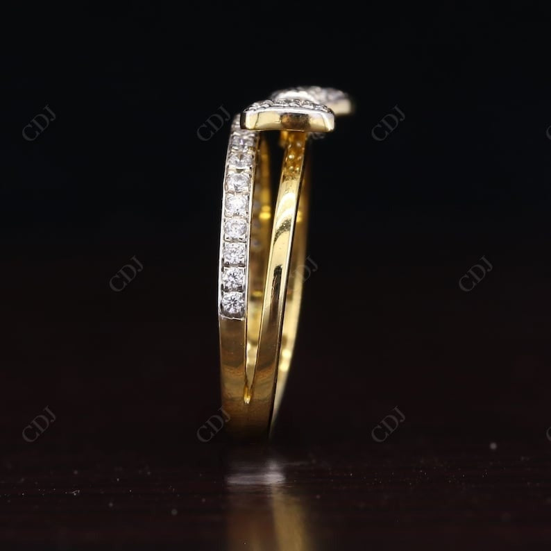 0.35CT Round Cut Natural Diamond Bow Tie Wedding Band  customdiamjewel   
