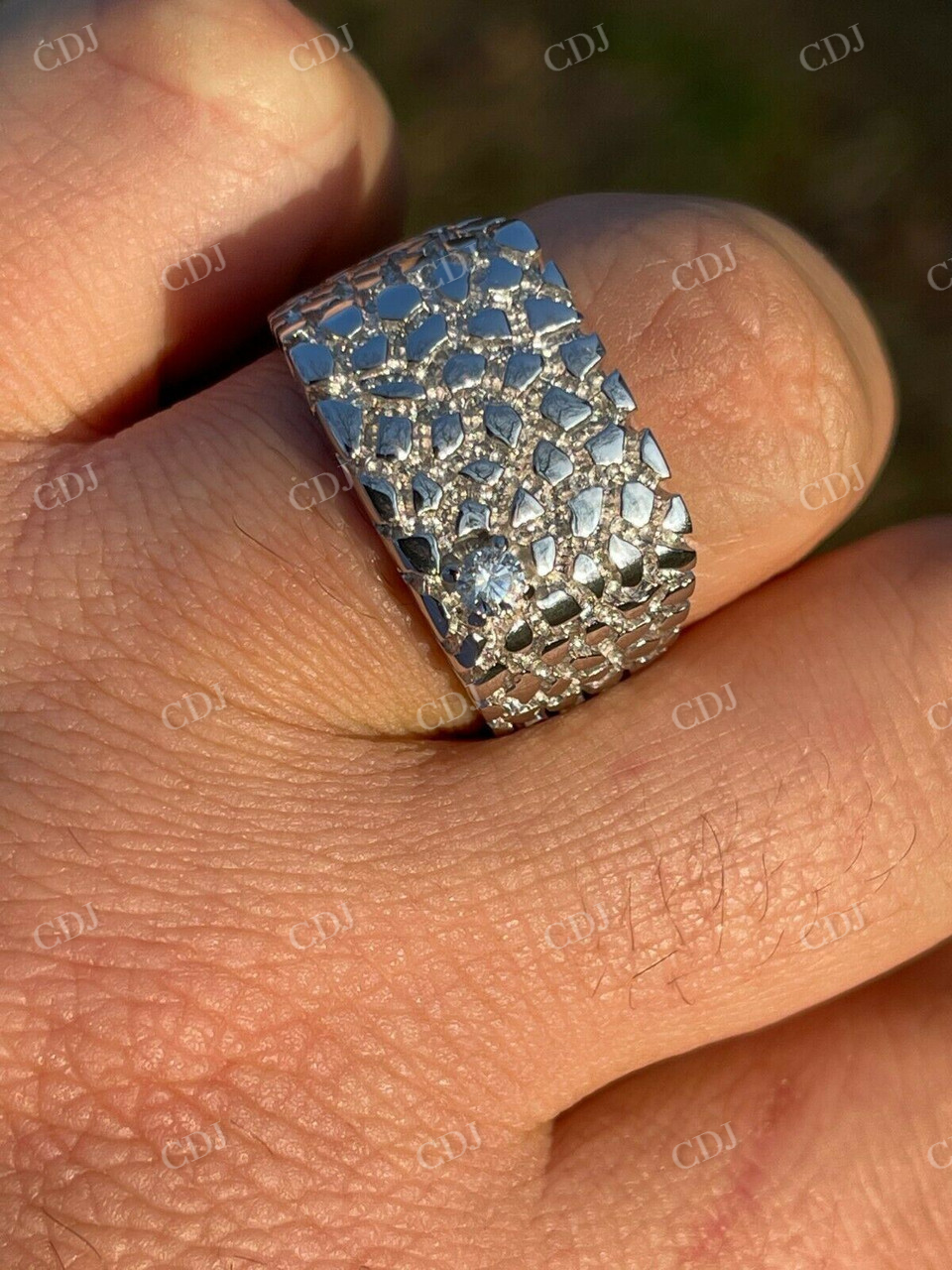 Men's Nugget Solitaire Diamond Ring  customdiamjewel   
