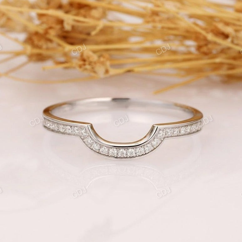 0.20CTW Round Channel Set Curved Diamond Wedding Band  customdiamjewel 10KT White Gold VVS-EF