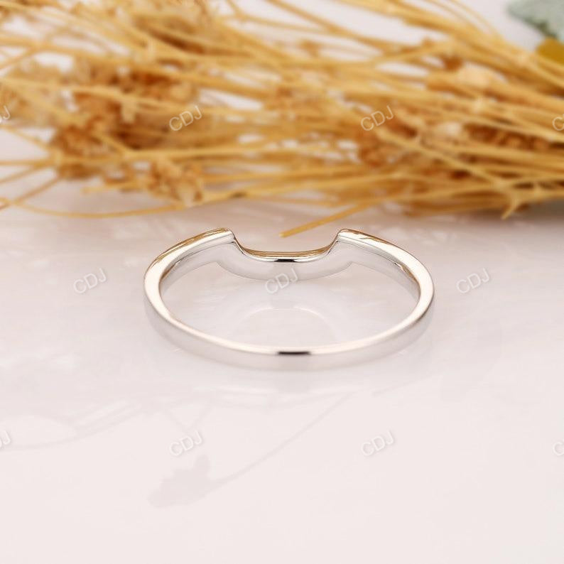 0.20CTW 14K White Gold Curved Lab Grown Diamond Wedding Ring  customdiamjewel   