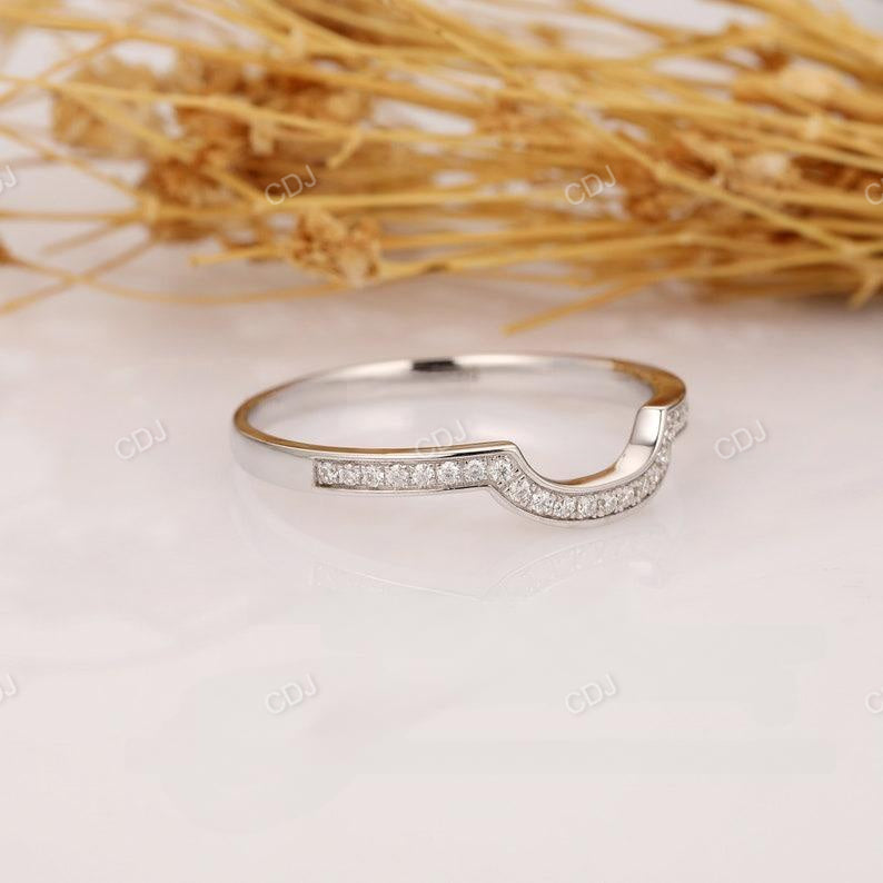 0.20CTW Round Channel Set Curved Diamond Wedding Band  customdiamjewel   