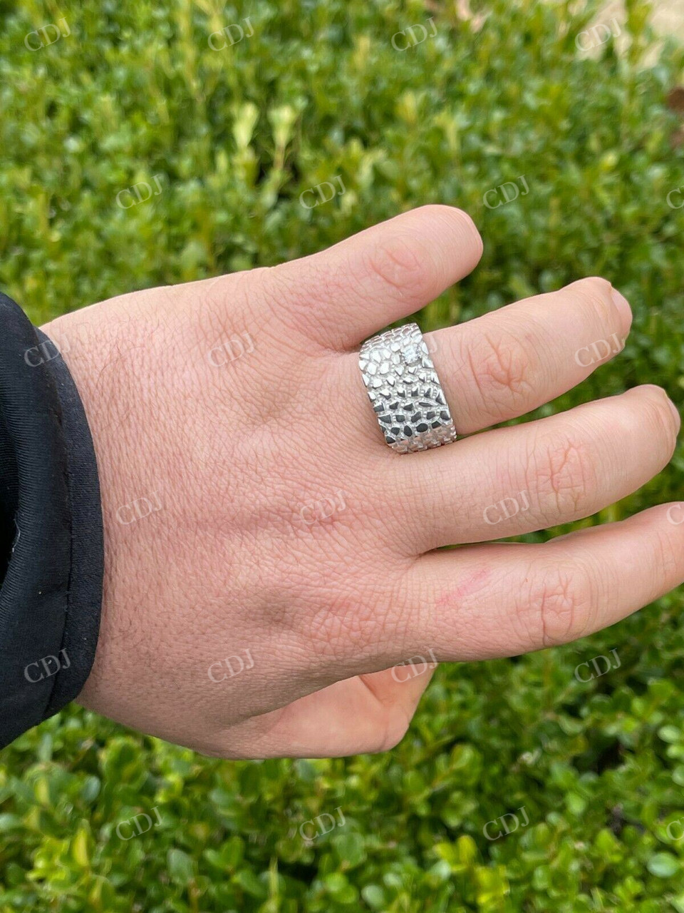 Men's Nugget Solitaire Diamond Ring  customdiamjewel   