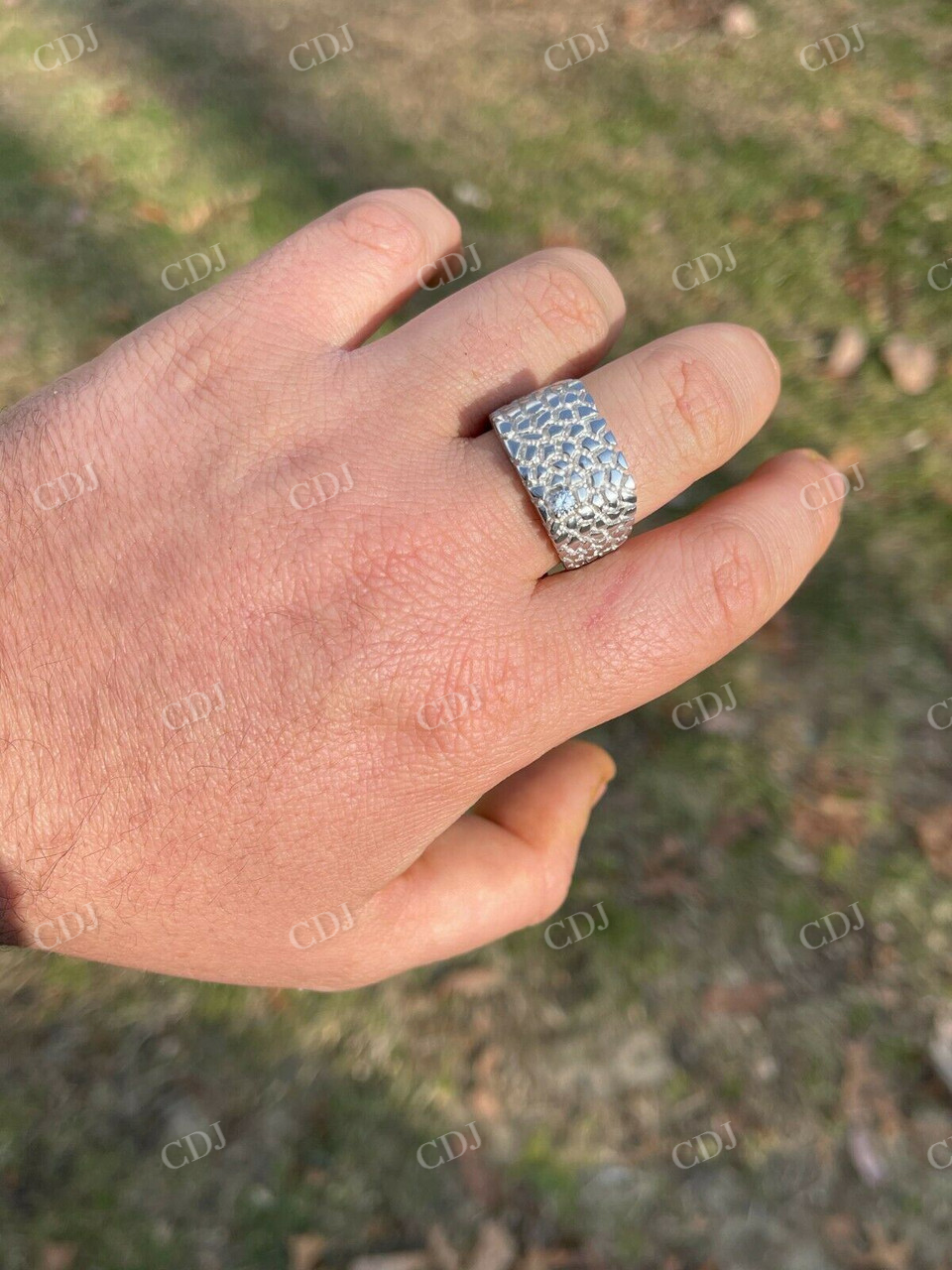 Men's Nugget Solitaire Diamond Ring  customdiamjewel   