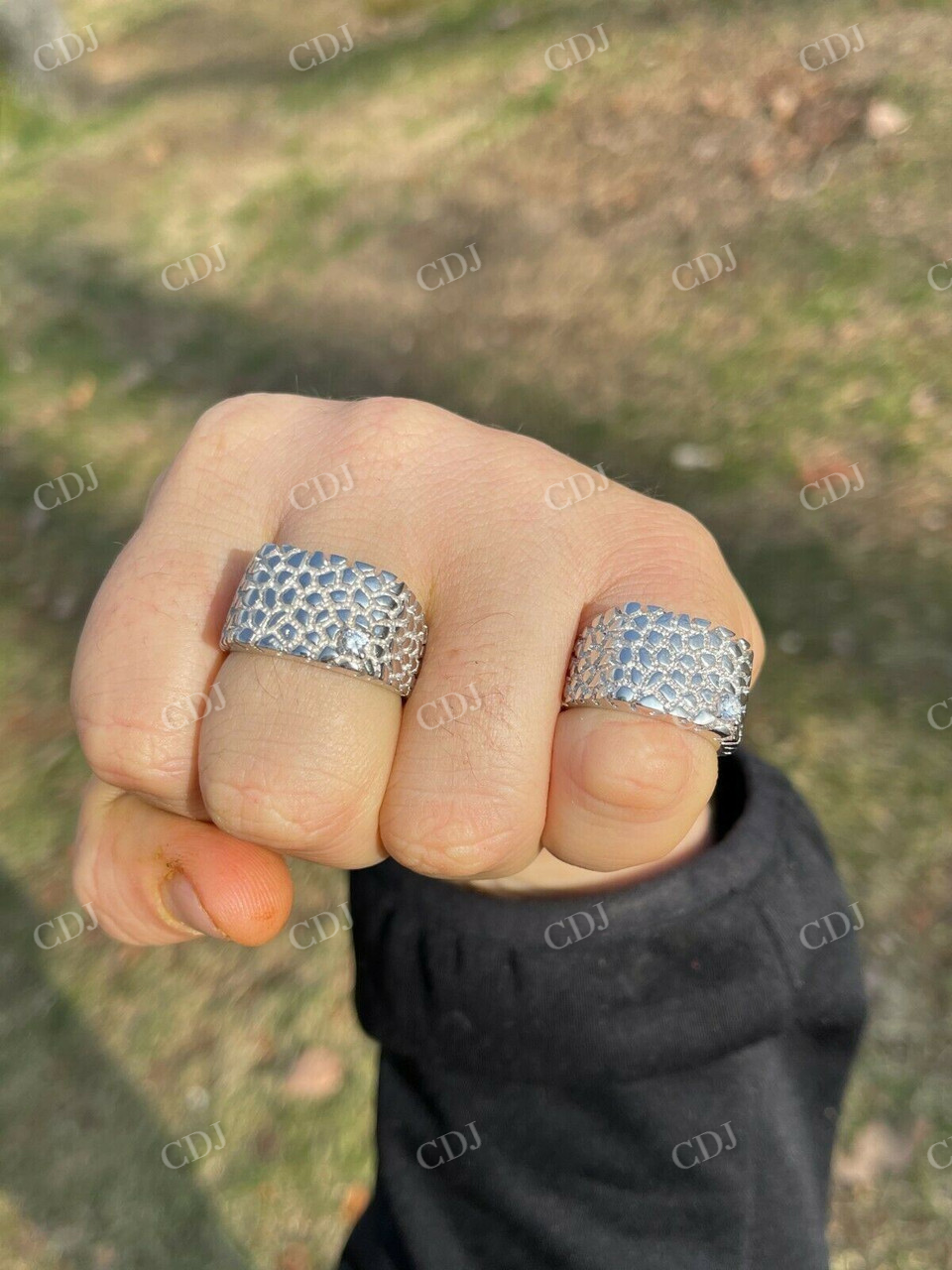 Men's Nugget Solitaire Diamond Ring  customdiamjewel   