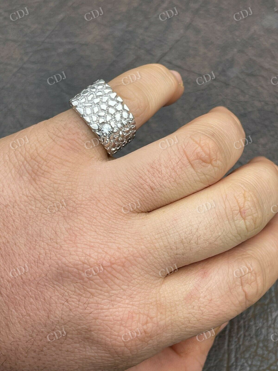 Men's Nugget Solitaire Diamond Ring  customdiamjewel   