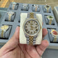 Yellow and White 2 Tone Moissanite Rolex Roman Number Dial Watch hip hop jewelry CustomDiamJewel