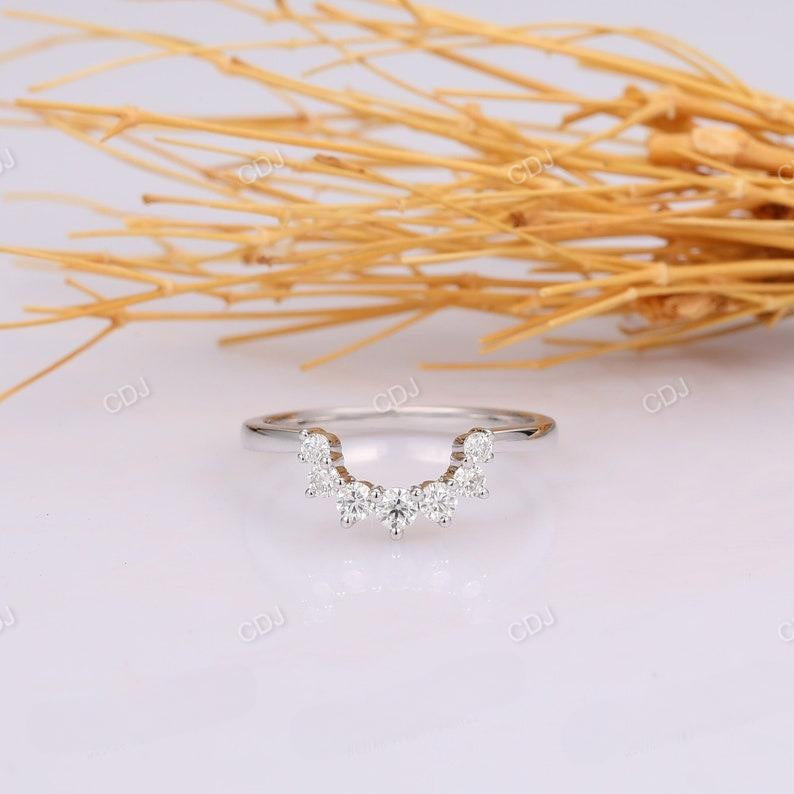 0.24ctw Delicate Curved Lab Grown Diamond Stacking Band  customdiamjewel   