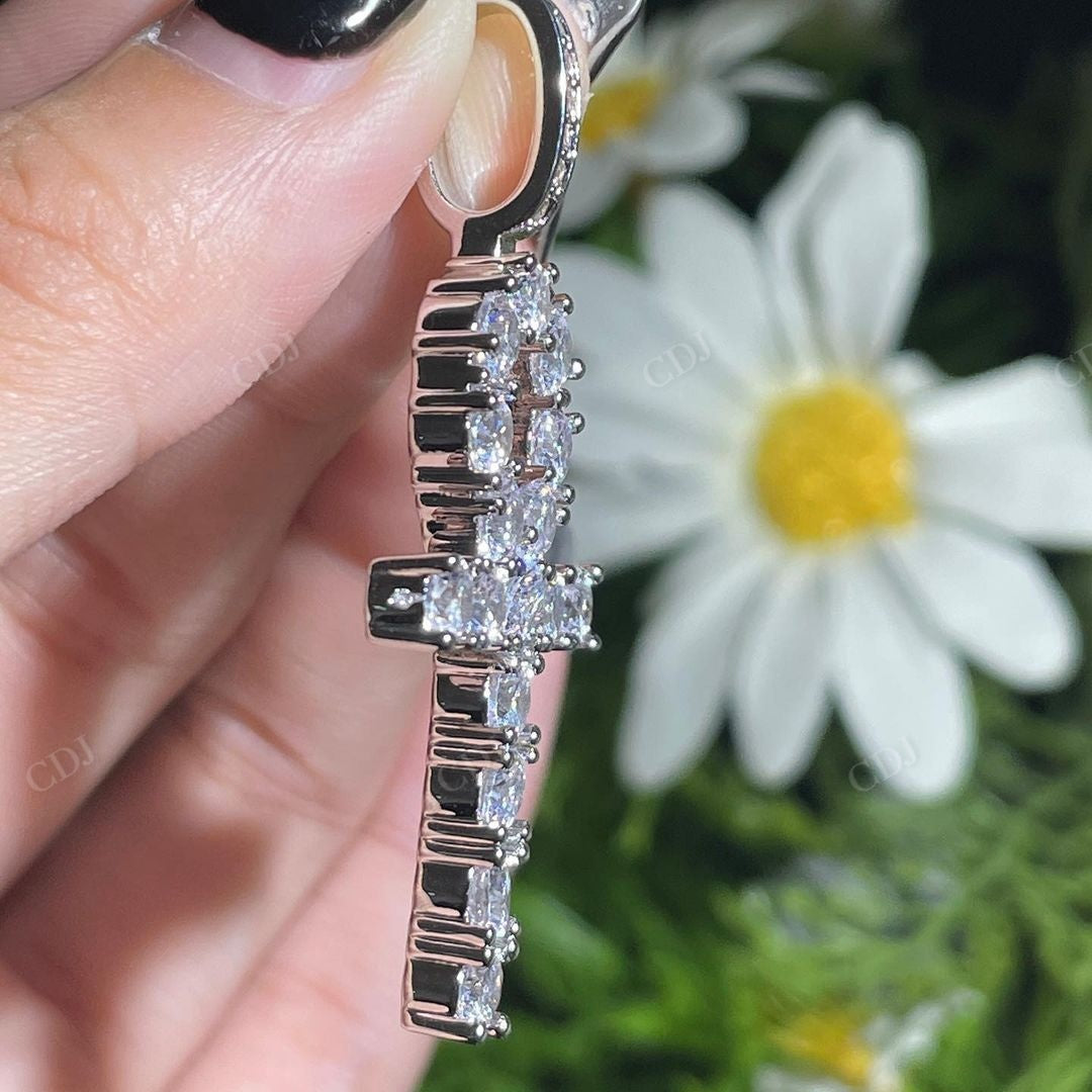 Custom Lab Grown Diamond Cross Pendant
