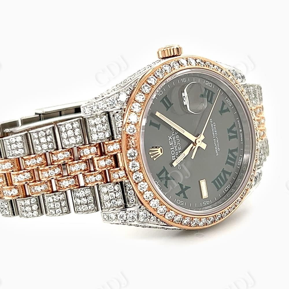 Two Tone Rolex Jubilee Custom Moissanite Watch customdiamjewel