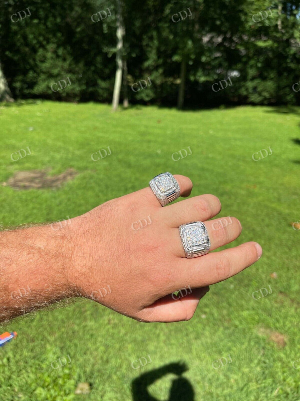 Men's Iced Out Moissanite Hip Hop Ring  customdiamjewel   