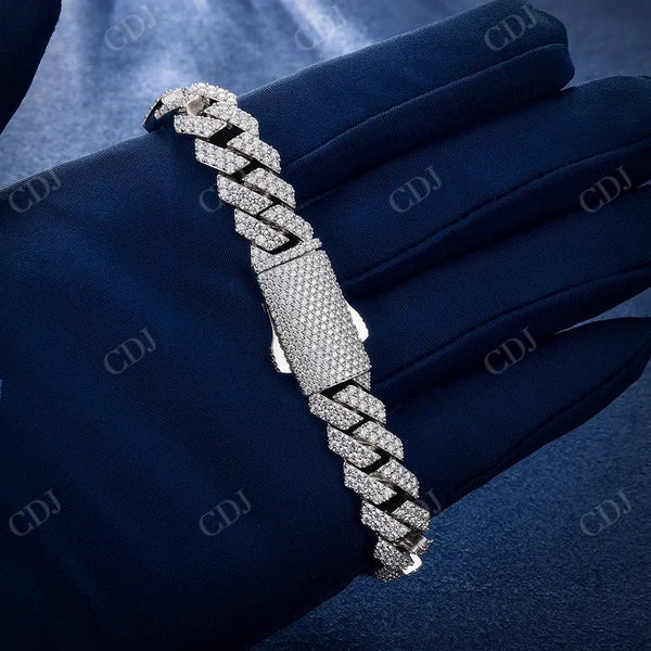Iced Out Hip Hop Moissanite Diamond Cuban Bracelet  CustomDiamJewel   