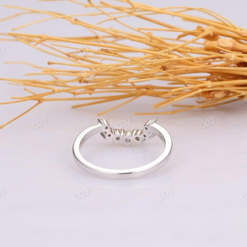 0.24CTW Round Cut Delicate Curved Wedding Band  customdiamjewel   